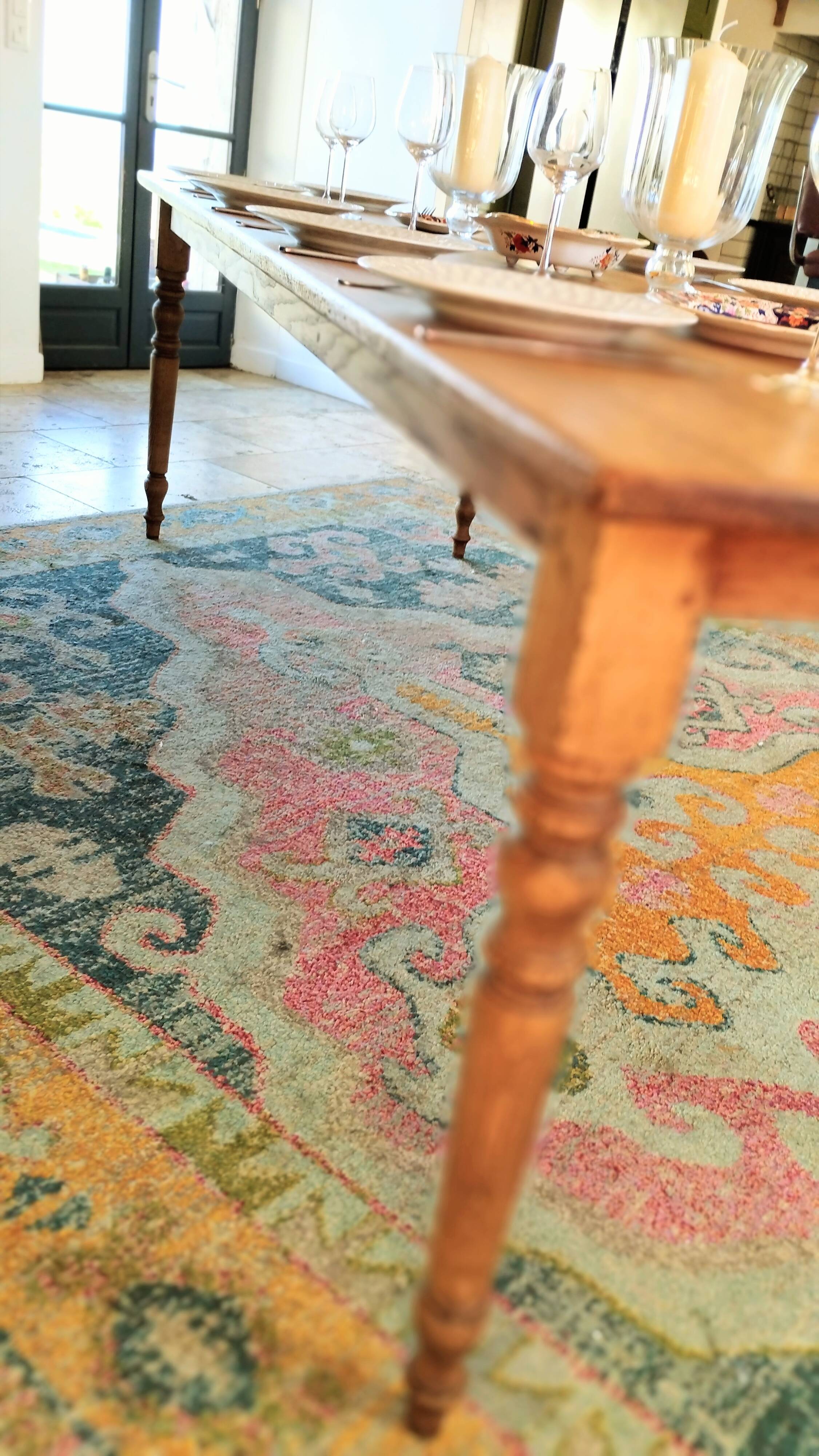 Solid oak farmhouse table