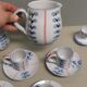 Vintage coffee service, ceramics signed Yvon Roy