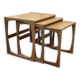 Set of 3 teak nesting tables from the GPlan brand from the 1970s