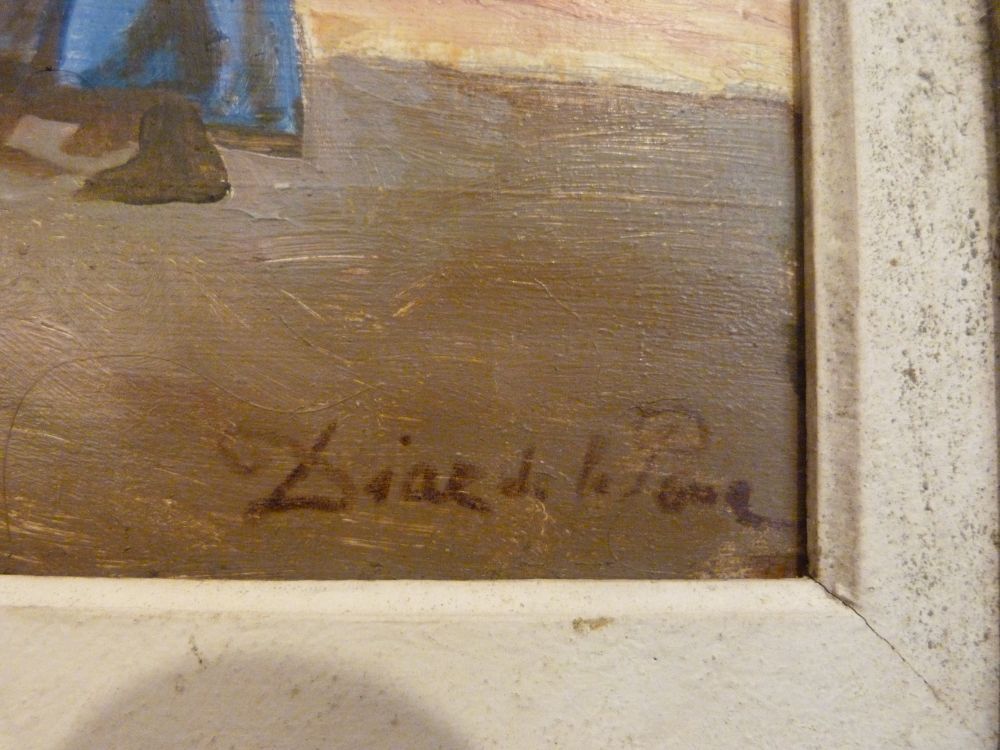 Spanish Village signed Diaz de la poue