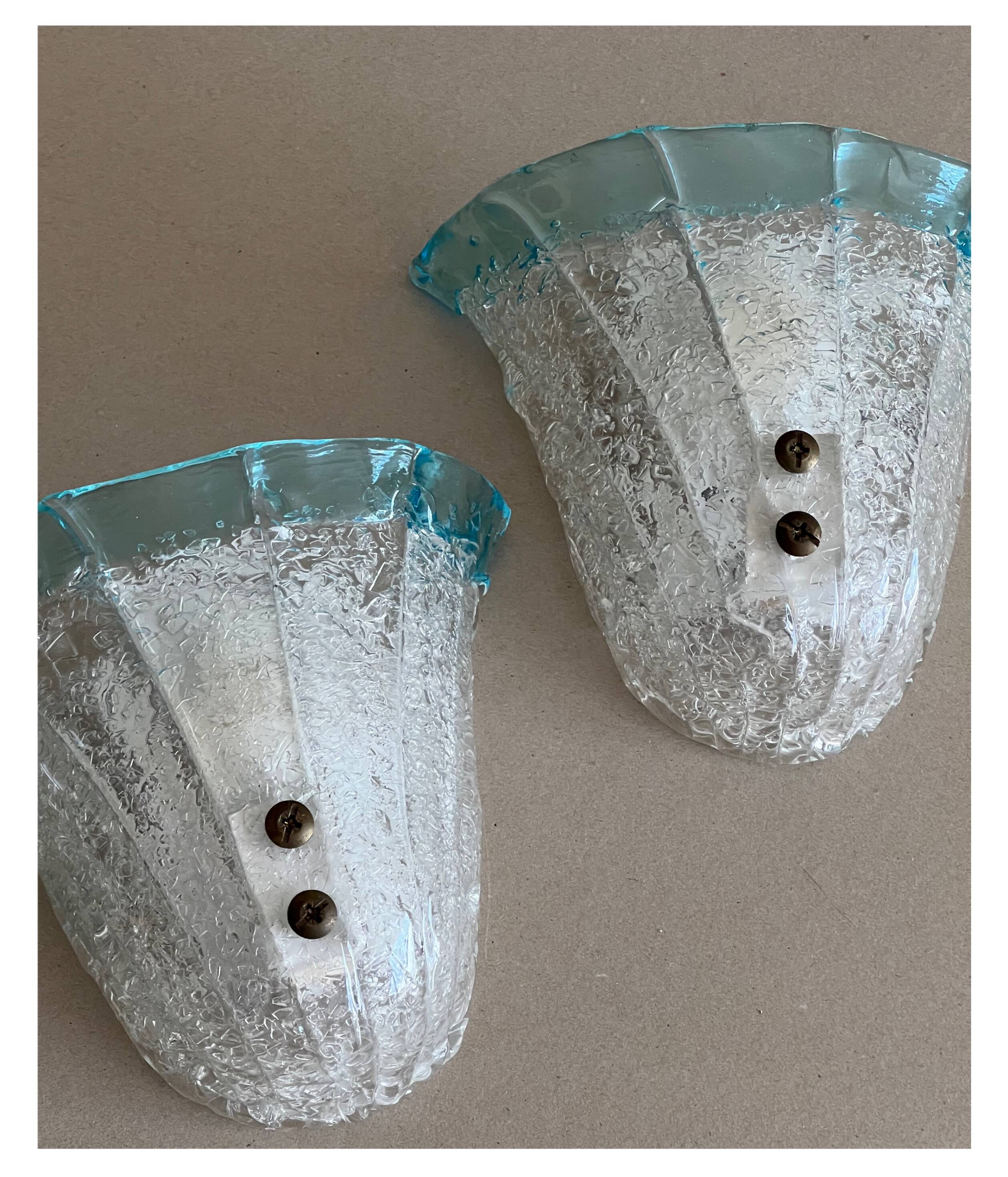 Pair of Murano Wall Sconces, Italy, 1970s