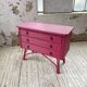 Commode rotin rose vintage