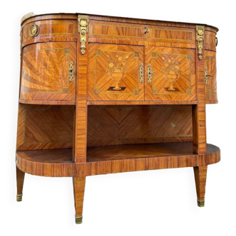 Console, Serving In Marquetry Louis XVI Style XIX Eme Century