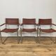 Set of 3 MG5 Grassi style armchairs from the 70s