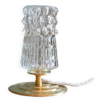 Lampe à poser verre ciselé