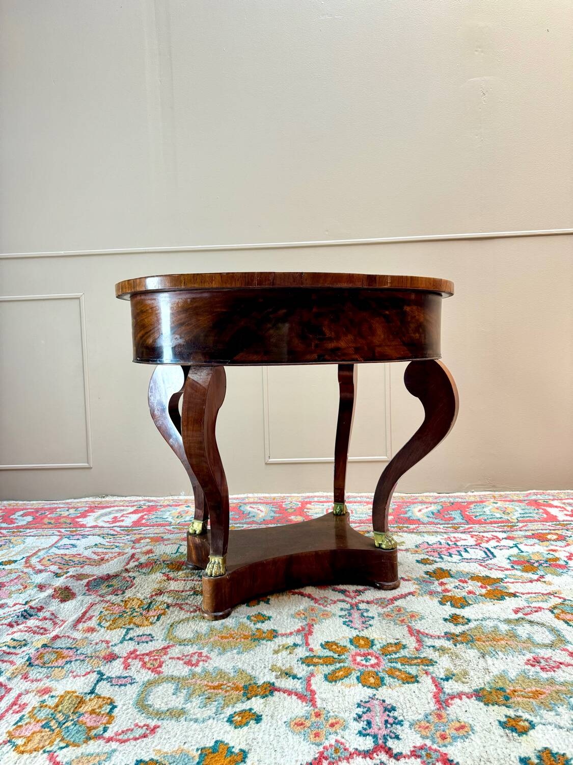 Gueridon, Mahogany Coffee Table from the Empire Period, 19th Century