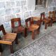 Set of 6 varnished pine chairs