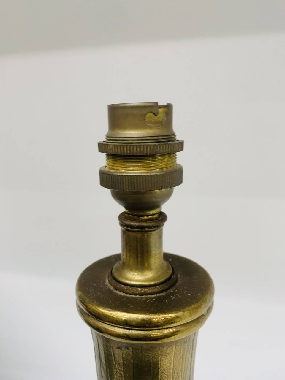 Vintage brass table lamp base in faux bamboo, 1970's