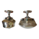 Pair Schoolhouse style semi-flush mount ceiling lamps