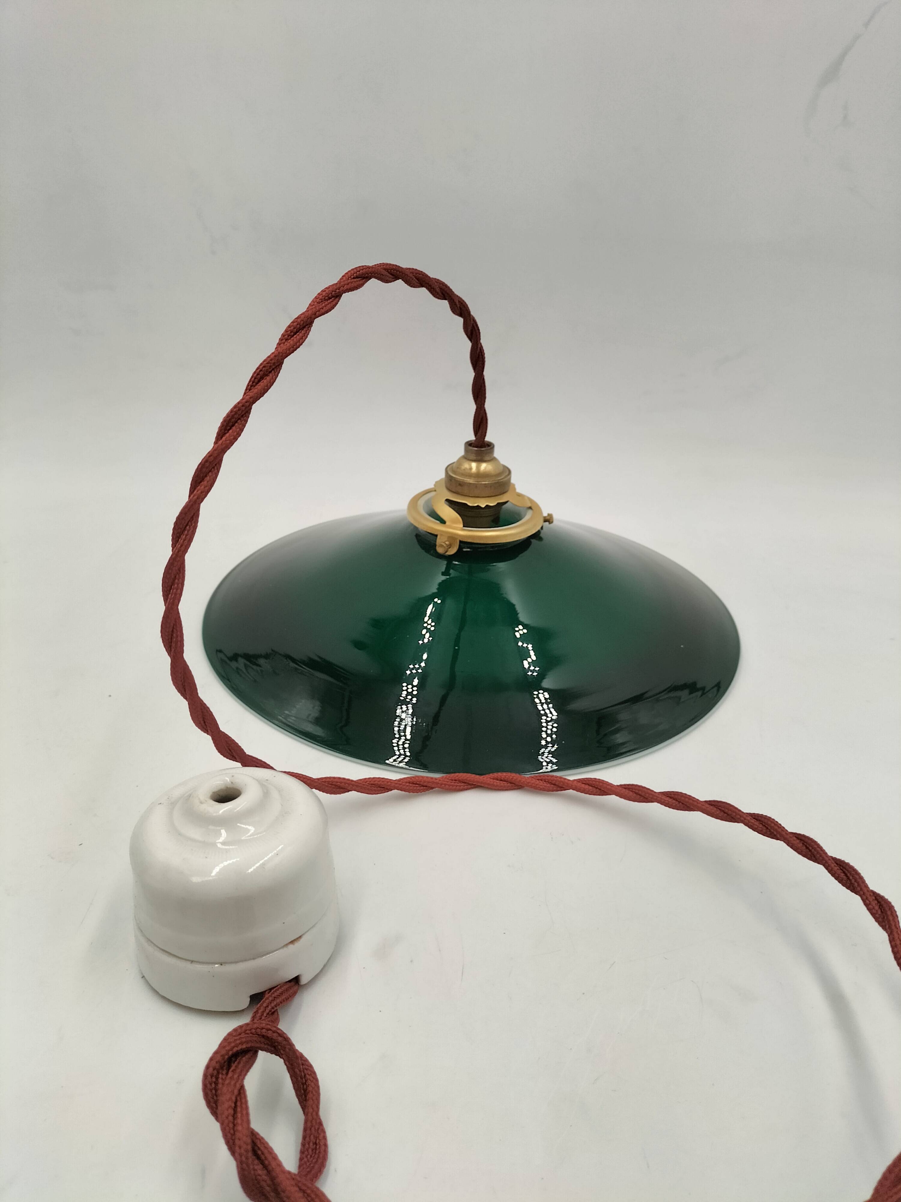 Green opaline pendant light