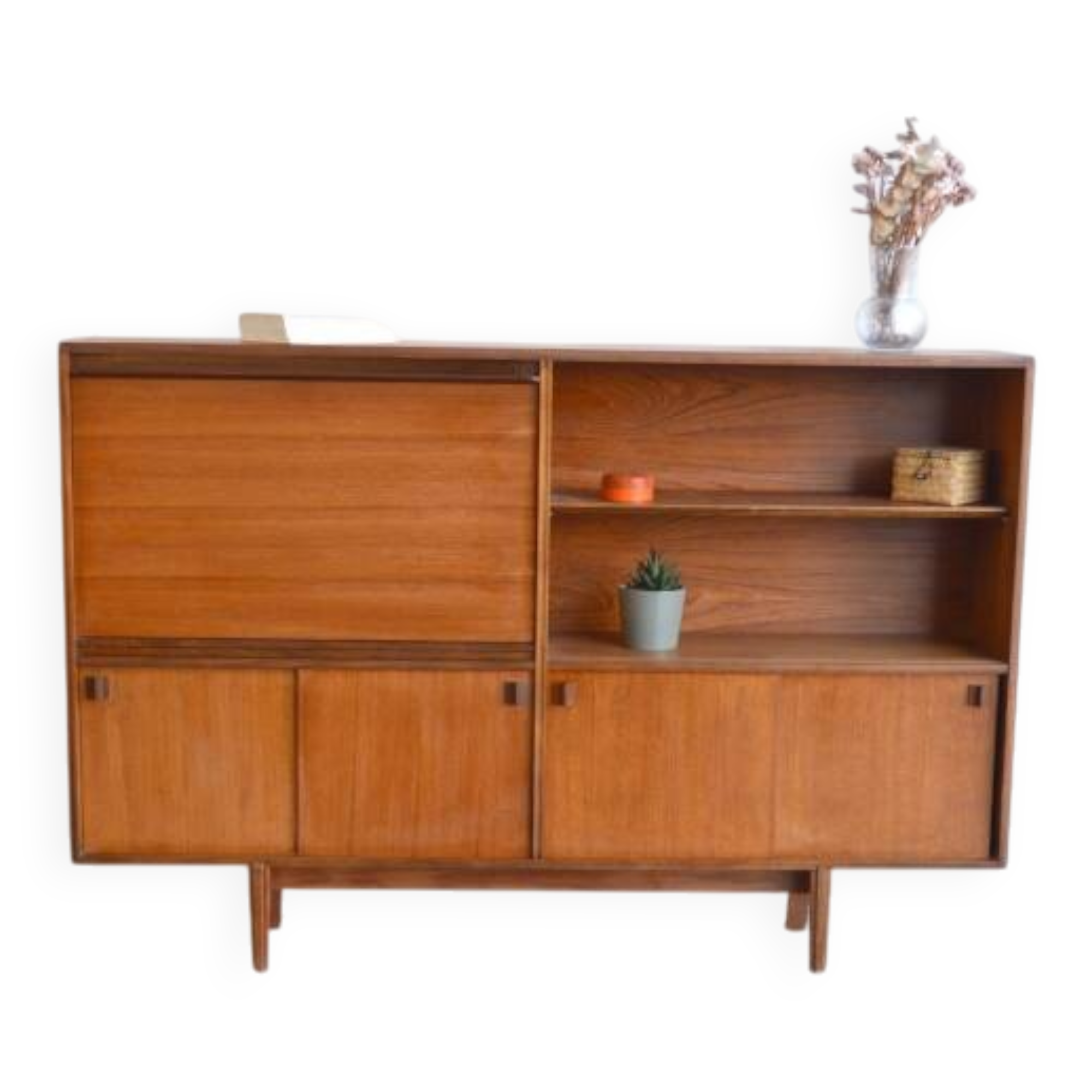 Teak bookcase/secretary * 153 cm