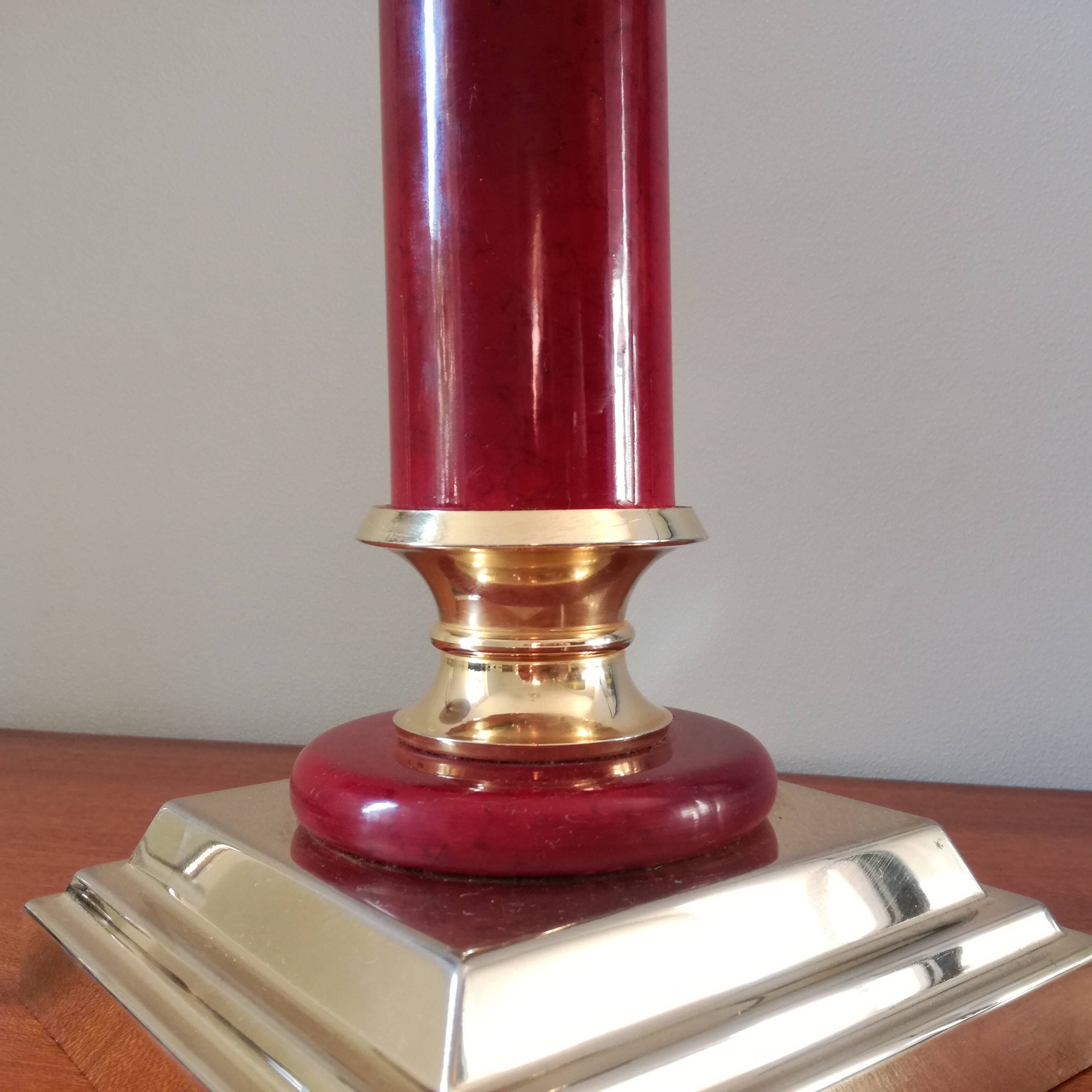 De Schuyneter column lamp in brass 1970