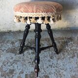 Piano stool in black lacquer tripod Napoleon III