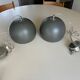2 round metal pendant lights, Sweden 1980s