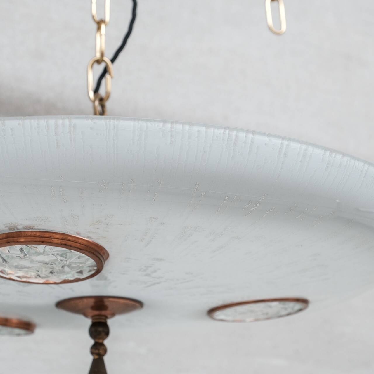 Unusual Saucer Style Mid-Century Pendant Light (2 available)
