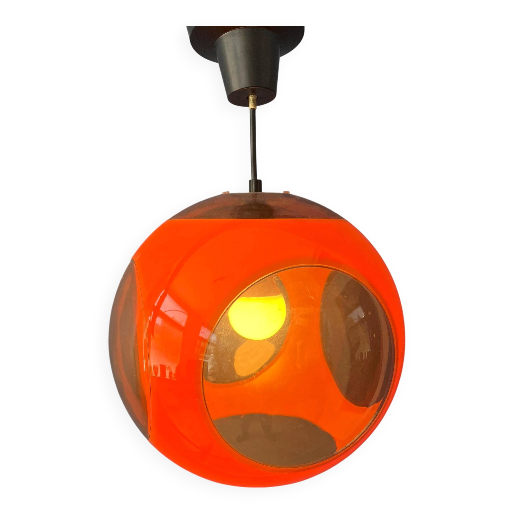 Vintage orange suspension "Bug Eye" Massive style Space Age