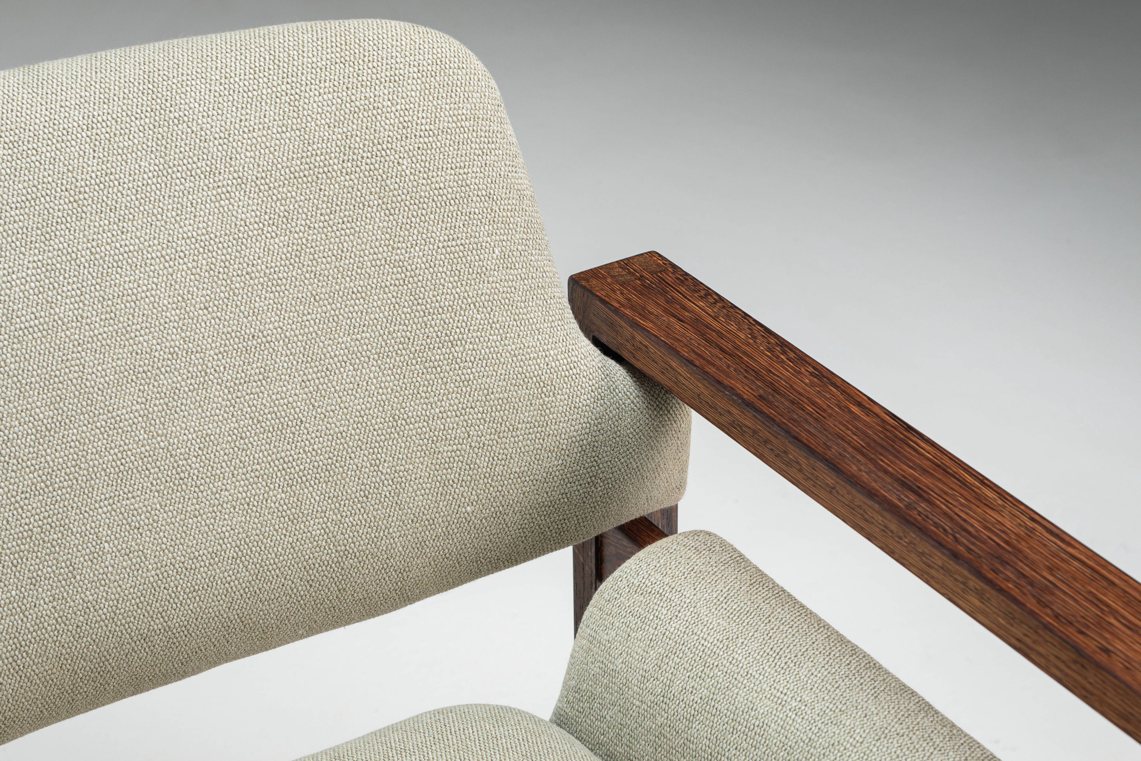 Fauteuil lounge en wengé de milieu de siècle