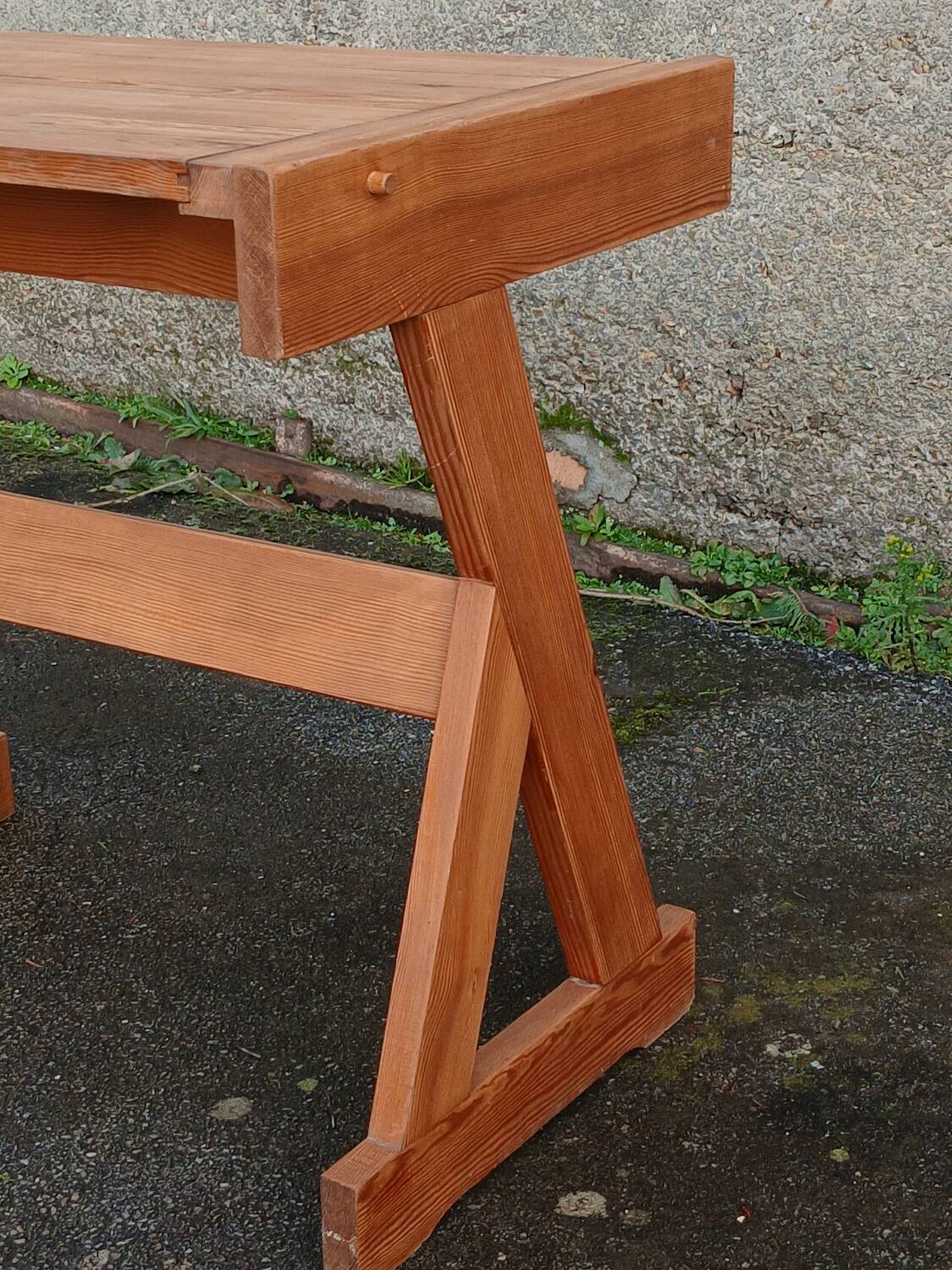 Solid pine desk, 1960s