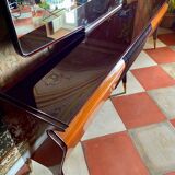Midcentury Modern Big Mahogany Sideboard,  Osvaldo Borsani style , Italy 1950 's