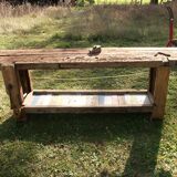 Raw oak carpenter's workbench