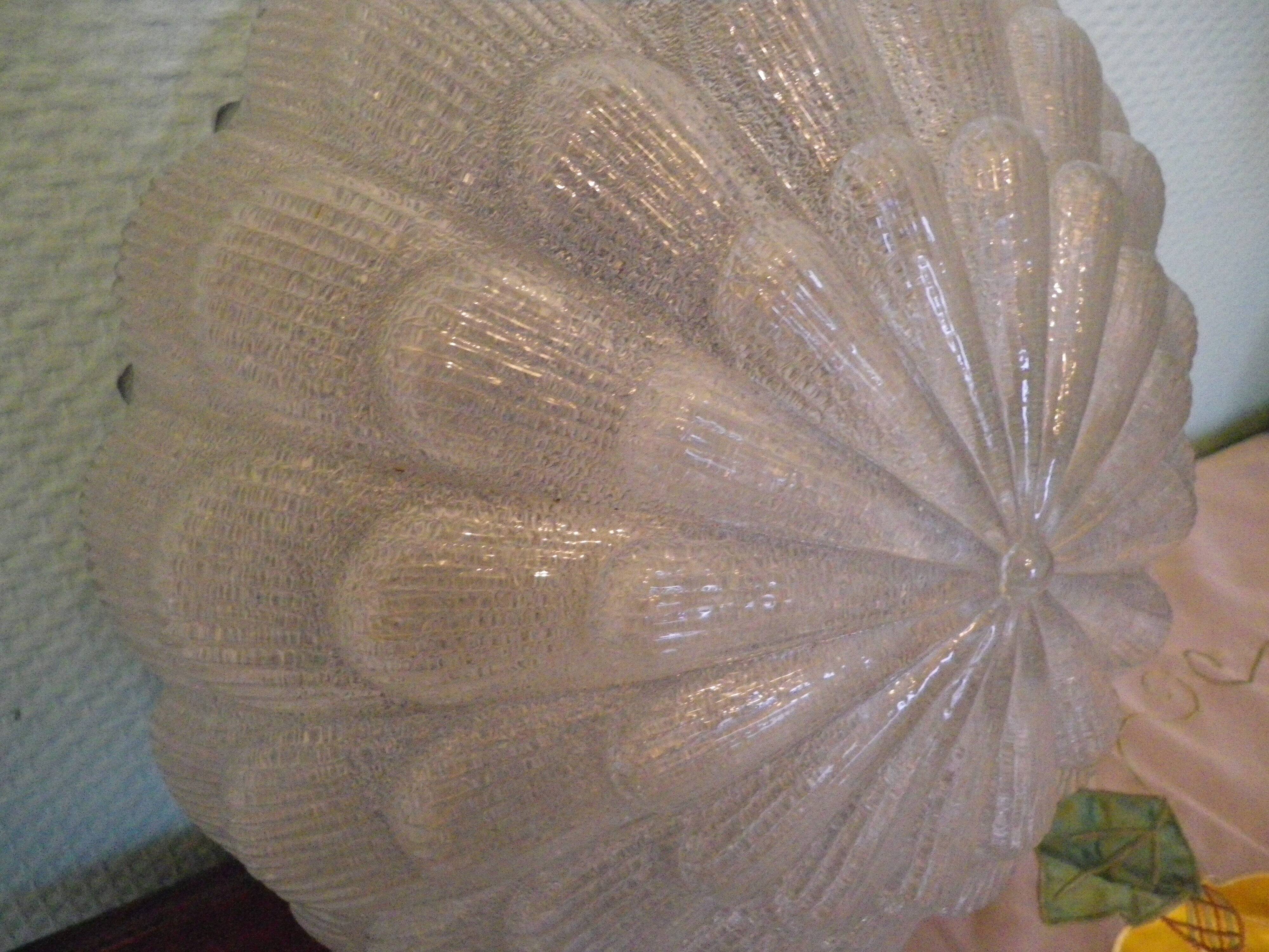 Flower-shaped press glass and glass ceiling light