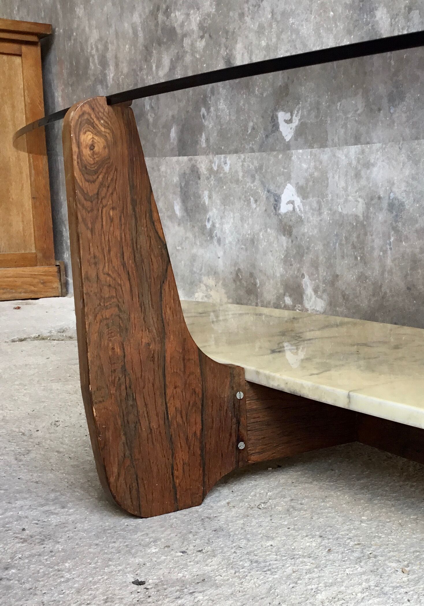 Large oval coffee table by Hugues Poignant - 1960
