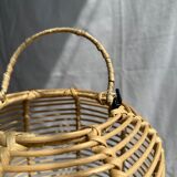 Large lantern-shaped rattan pendant lamp H50 D24