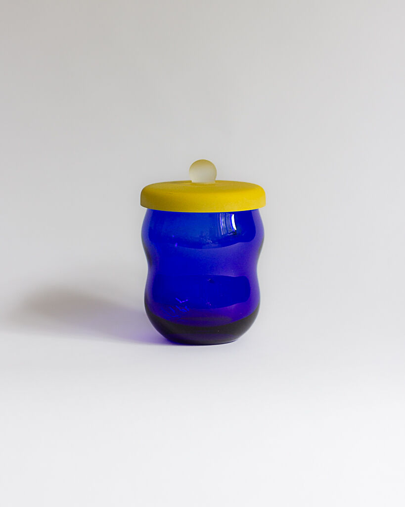 Glass jar and glass paste lid, 90s/2000s