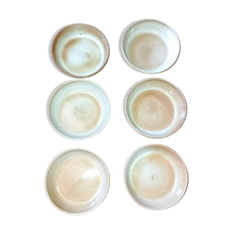 Set of six stoneware plates