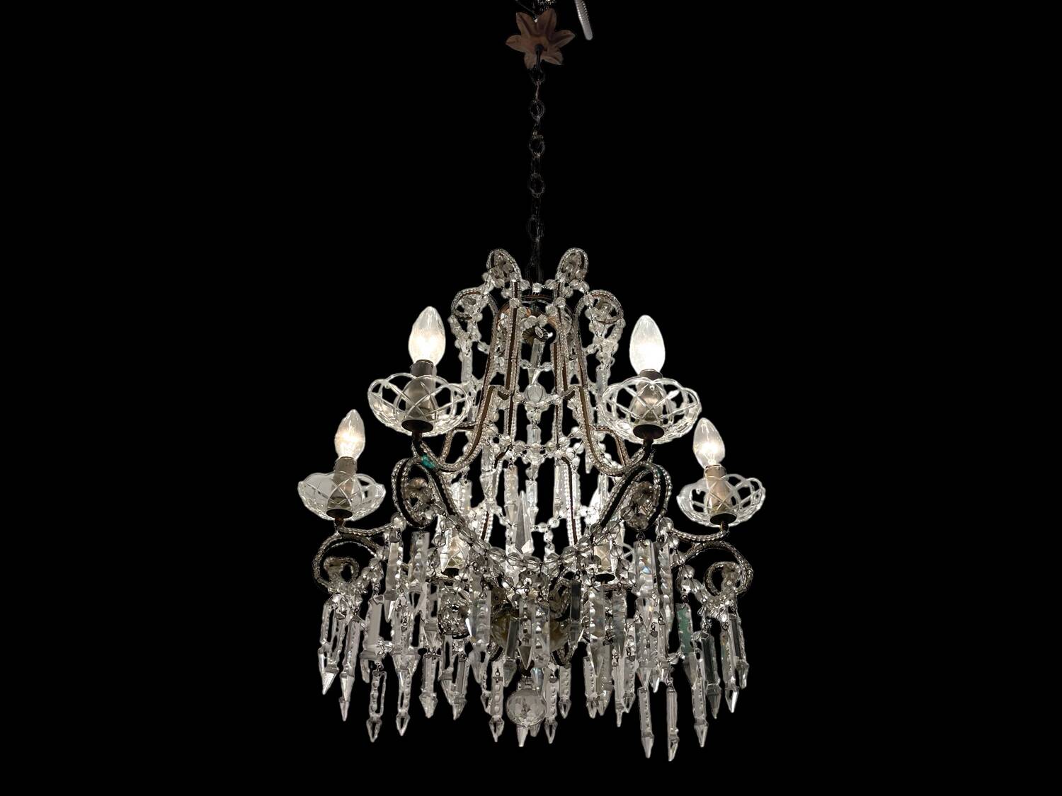 Vintage Crystal Beaded Chandelier