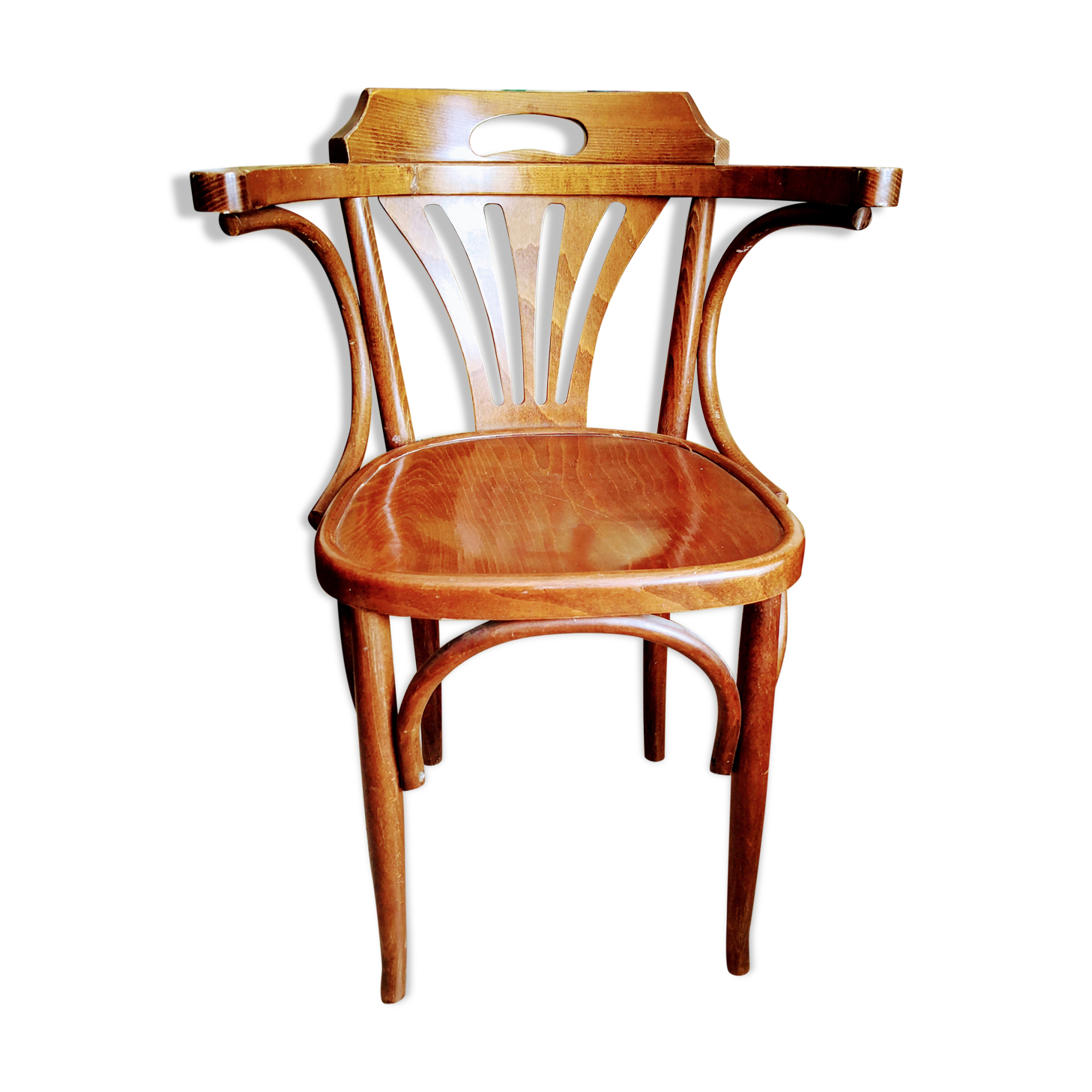 Fauteuil de bureau des années 50 en bois courbé