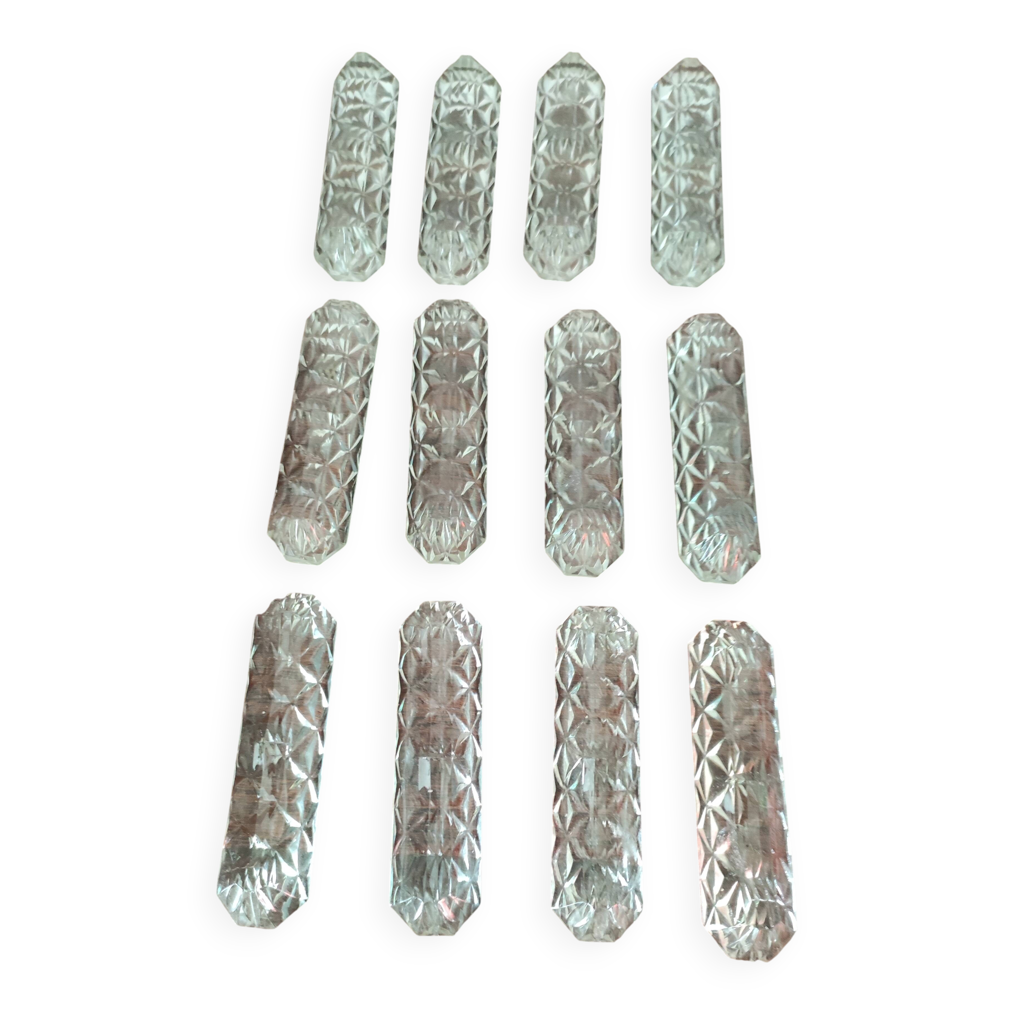 Antique Double Glass Knife Holders (Set of 12)