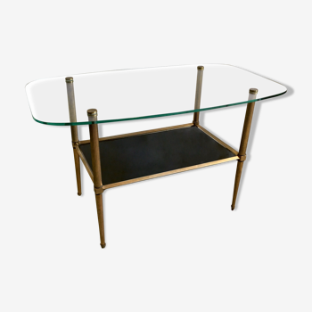 Brass and glass coffee table - 60s