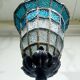Blue glass pendant light