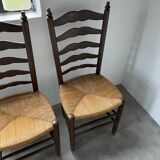 Trio rustic chairs in oak straw
