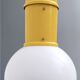 Industrial White Plexiglass and Yellow Varnished Aluminum Pendant, Italy