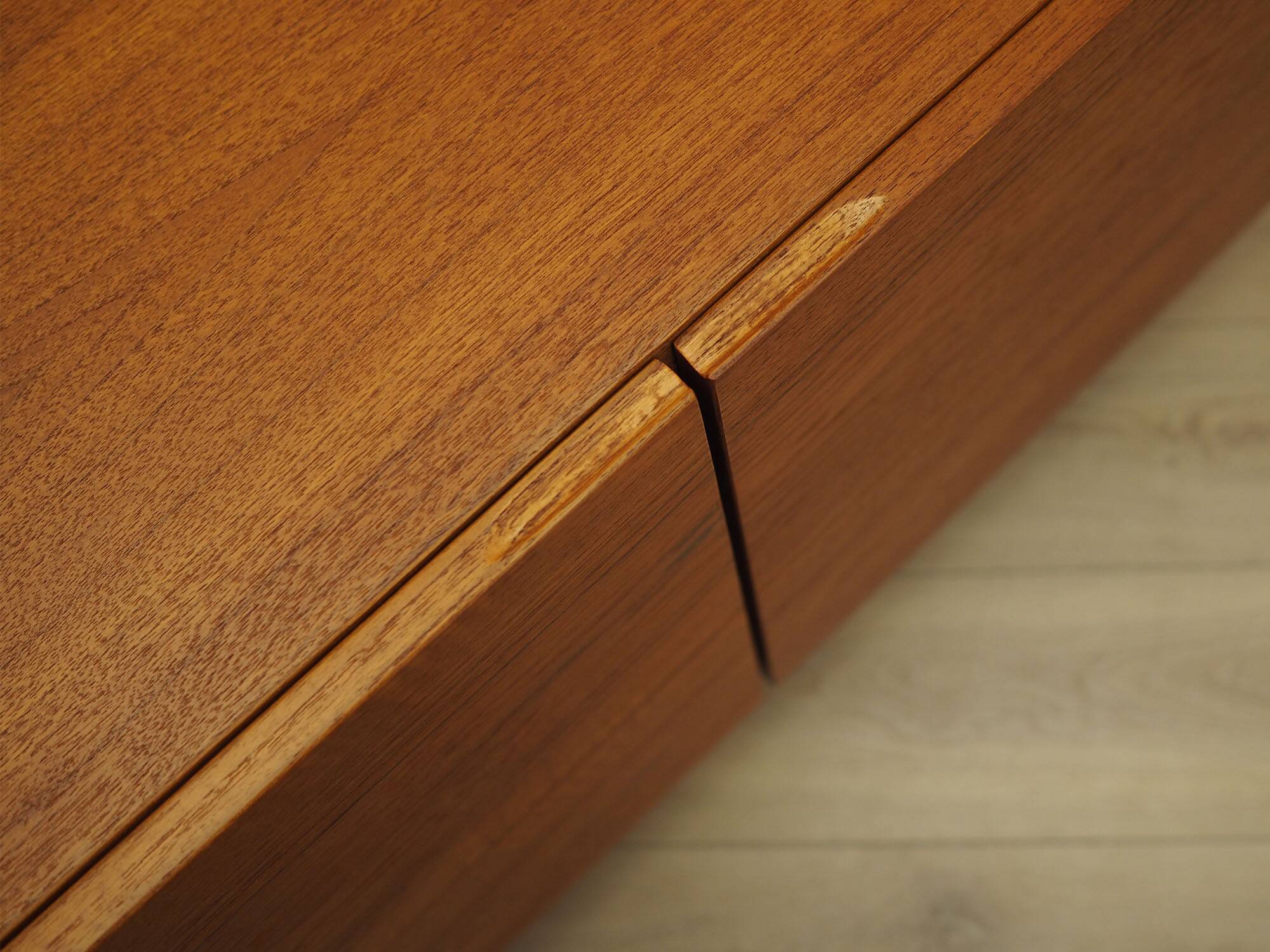 Danish teak cabinet with adjustable shelves, 1960s