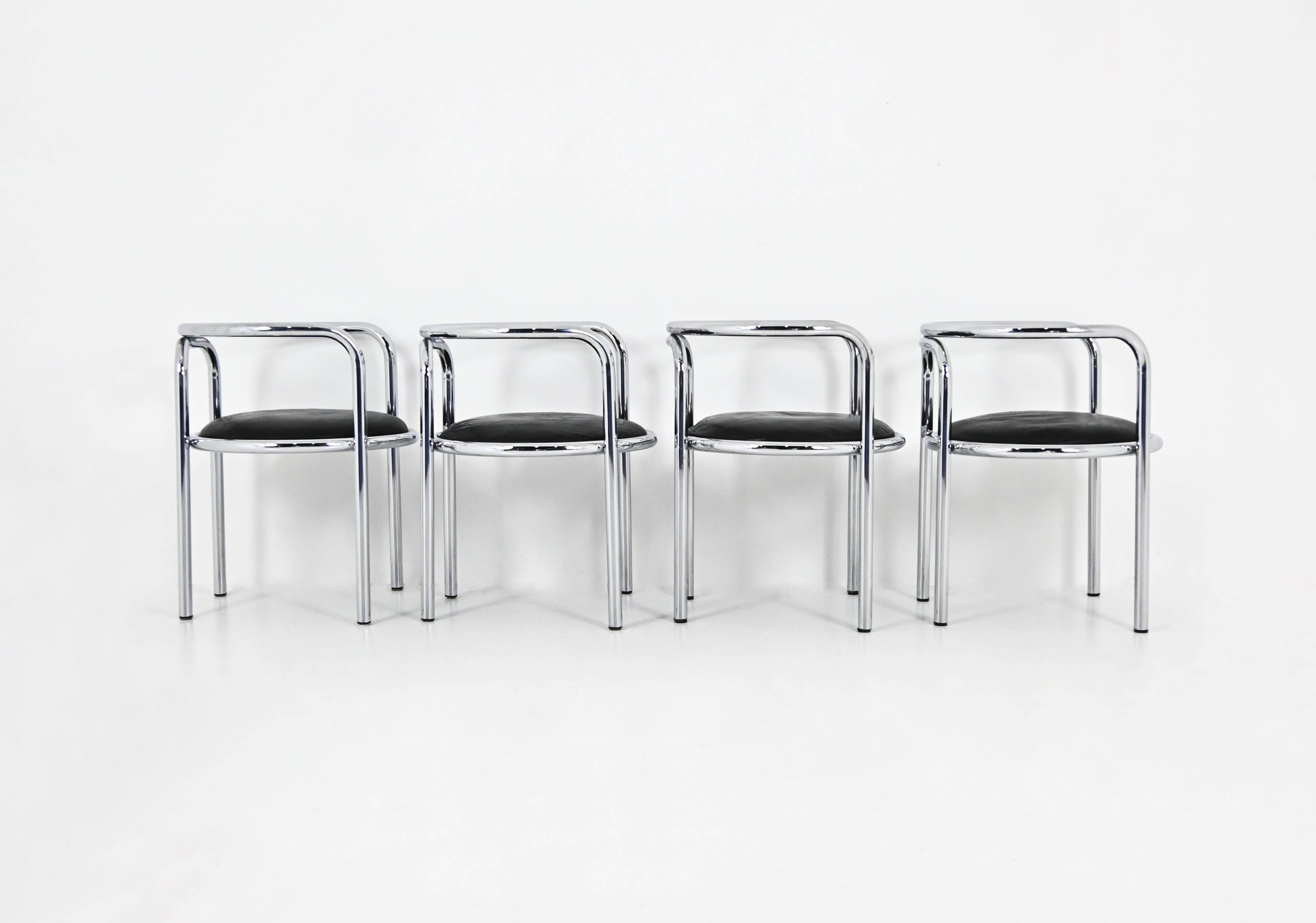 4 “Locus Solus” Chairs by Gae Aulenti for Poltronova, 1960s