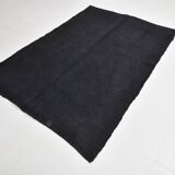 5x7 Dark Navy Blue Solid Turkish Vintage Kilim Rug For Bedroom, 156x223 Cm