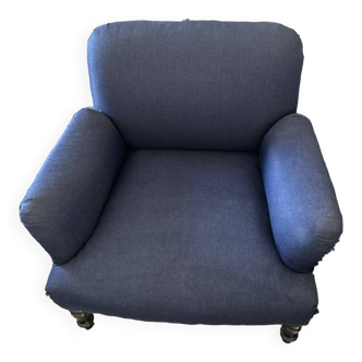 Blue and tweef armchair