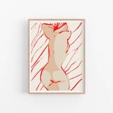 Female figure giclee art print, 50x70cm