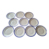 Set of 10 porcelain plates