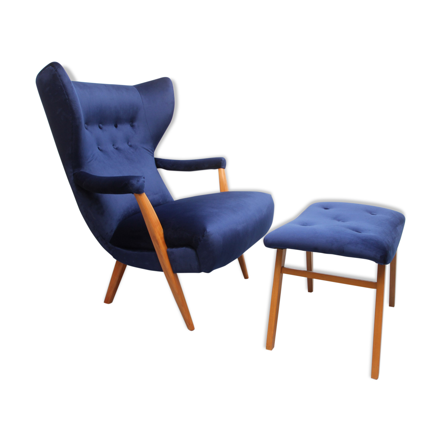 1950s highjack chair with stool, completely restored