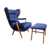 1950s highjack chair with stool, completely restored