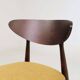 Modern Set of 4 Dining Chairs, Ochre Bouclè and Dark walnut beech wood