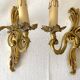 Paire d'appliques dorées style rocaille