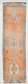 3x11 Orange Persian Runner, Rug For Hallway, Antique Runner Rug, 95x338Cm
