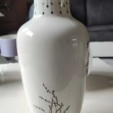 Chinese baluster vase. in glazed ceramic. geisha/wilderness motifs. stamped. high 32 cm