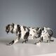 Ancient sculpture of a black and white marble panther, 20th century.