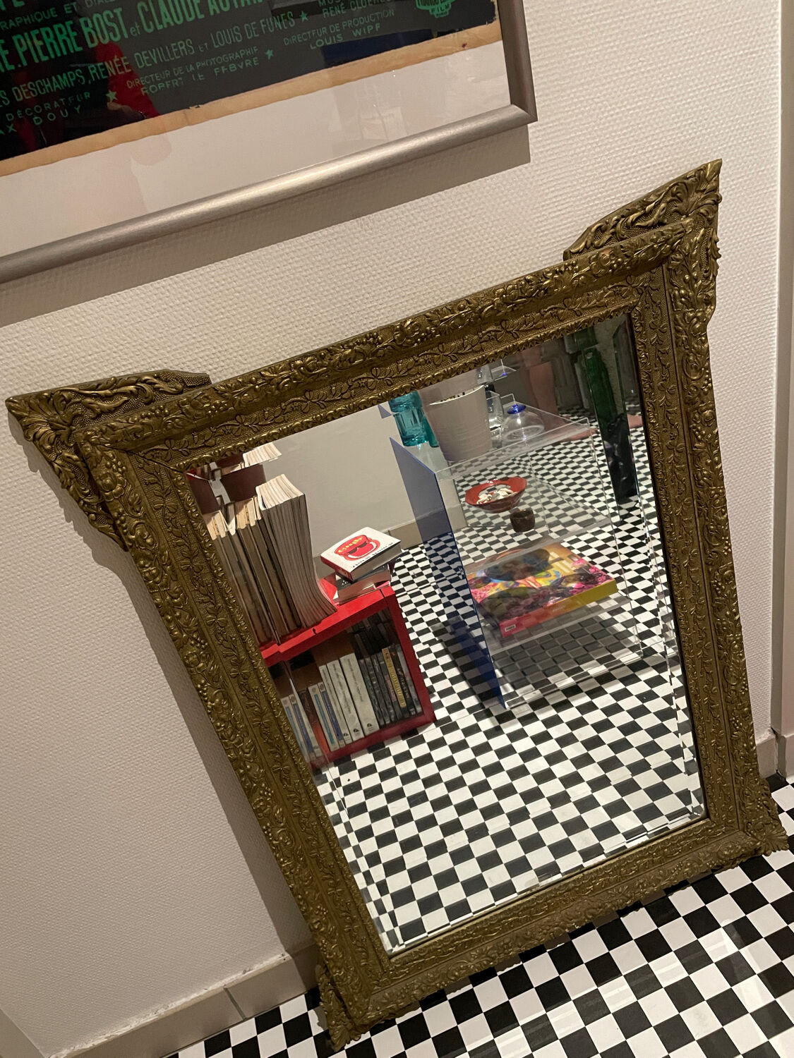 Antique golden mirror of Louis Philippe nineteenth century